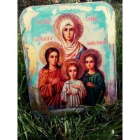 Ръчно изработена икона "Вяра, надежда, любов  "